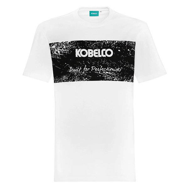 T-shirt blanc "Build for perfectionists" Kobelco